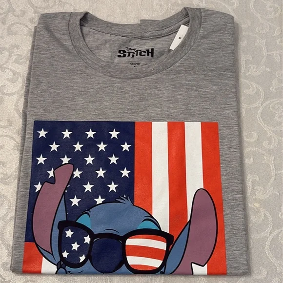 Disney’s Stitch American Flag Graphic T-Shirt - Picture 6 of 10